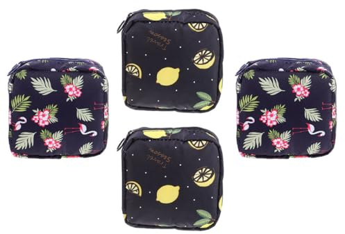 POPETPOP Bolsas para Compresas Menstruales 4 Piezas Bolsas de Almacenamiento Viaje Compacto Diseño Cremallera para Mujeres y Niñas