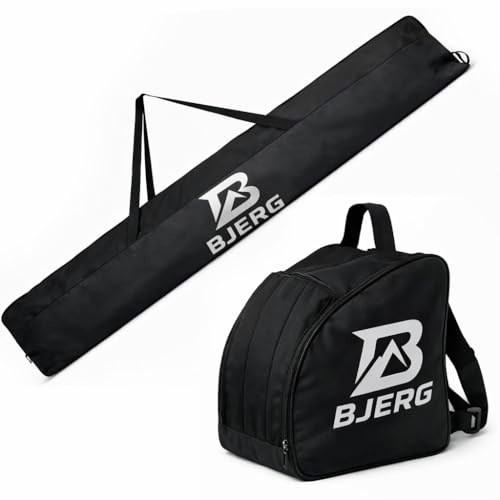 Vov.Vov BJERG Skitasche & Skischuhtasche Set – wasserdichte Ski Tasche/Hülle/Cover – Skischuh Tasche & Ski Transporttasche – Für Ski - Made in EU