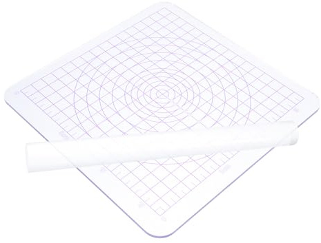FOMIYES Set 2 Pezzi Utensili per Ceramica in Acrilico, Piastra per Scultura Fai da Te Banco da Lavoro e Asta per Laminazione, Strumenti per Modellare Argilla e Lavori Artigianali