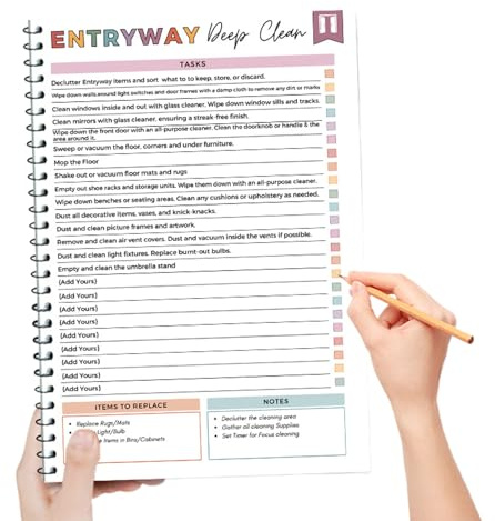Planificateur de liste de contrôle pour la maison - Tableau de contrôle réutilisable, organisateur de feuilles flexible, outil de suivi quotidien des tâches, gestionnaire de plan de nettoyage DIY |