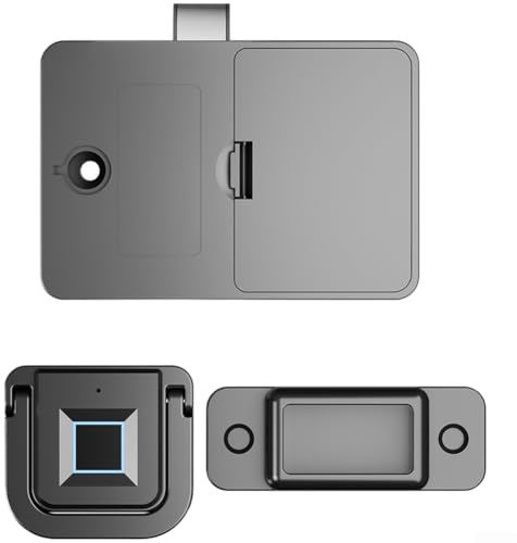 Cerradura inteligente de cajón de huellas dactilares con asa para acceso a tarjetas RFID, compatible con armarios y cajones, sensor semiconductor de hasta 20 usuarios (A)