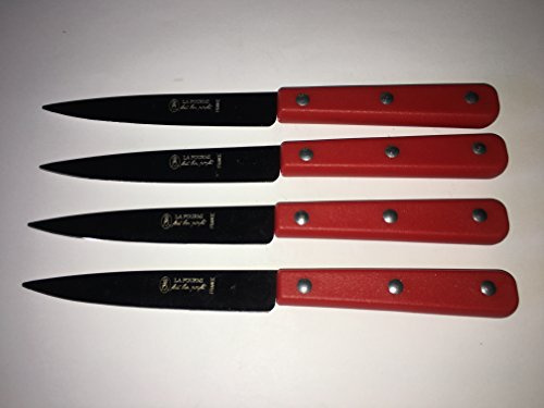 La Fourmi Lot de 4 Couteaux Manche ABS Rouge Lame INOX 10 cm