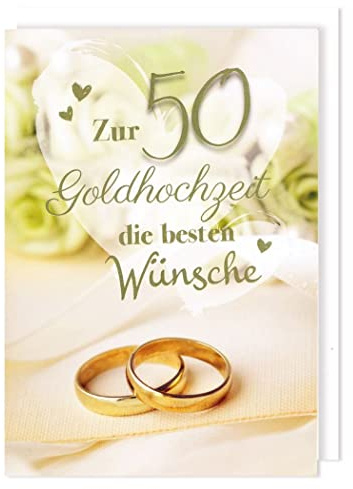 AvanCarte Riesen Karte Goldhochzeit 50 Grußkarte Foliendruck Eheringe A4