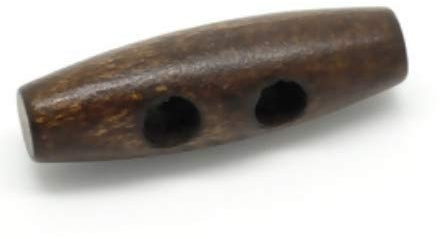 Handarbeit-Lieblingsladen 12 Holzknöpfe, Knebelknöpfe Oval 3,5 x 1,1 cm Dunkelbraun 2 Löcher