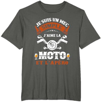 pour Fans de La Moto et l'Apéro Motard Humour Alcool Drôle T-Shirt