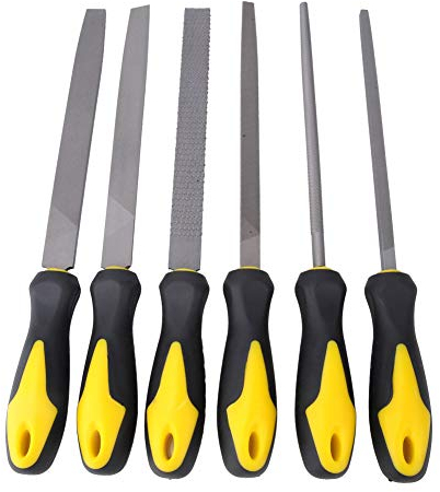 Feilen Set 6 Stück Werkstattfeilen Satz 8 Zoll ink Holzfeile Flachfeilen Dreieckfeile Halbrundfeile Rundfeile Vierkantfeile für Werkstatt Schreinern Heimwerken