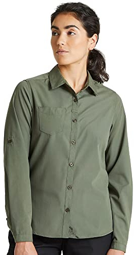 Craghoppers Damen Expert Womens Kiwi Long Sleeved Shirt Hemd mit Button-Down-Kragen, Dk Cedar Grn, 12