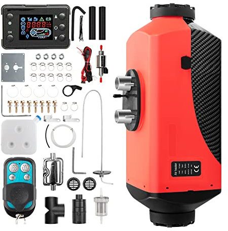 1inchome Calefacción estacionaria diésel, 12 V, calentador de aire, 2 KW/5 KW/8 KW Air Diesel con silenciador, interruptor LCD y mando a distancia para coche, RV, barcos, camiones, coches, caravanas