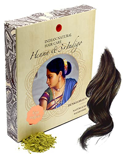 Henna & 3×Indigo - Dunkelbraun - Natürliche Haarfarbe - Pulver - 200g