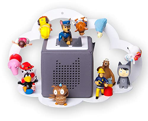 moin minis Wolke Weiß für Toniebox magnetisches Regal kompatibel mit 20 Tonie Figuren und Tonie Box Wolkenregal für Kinder Hörfiguren Tonies Tigerbox Magnetregal Kinderzimmermöbel