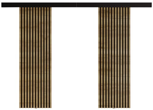 KIER FURNITURE Doppelschiebetür Komplettset BELMO DUO 152 - Innentüren Komplettset - Wohnzimmer Schiebetür - Modern Schiebetüren - Sliding Door - Tür Sonoma Eiche 152x205x1,6 cm