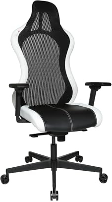 TOPSTAR Bürostuhl Gamingstuhl Sitness RS Sport Plus Continental Kunstleder inkl. Armlehnen weiß/schwarz | Made in Germany | Ergonomisch | höhenverstellbar | Geprüfte Sicherheit nach GS-Intertek