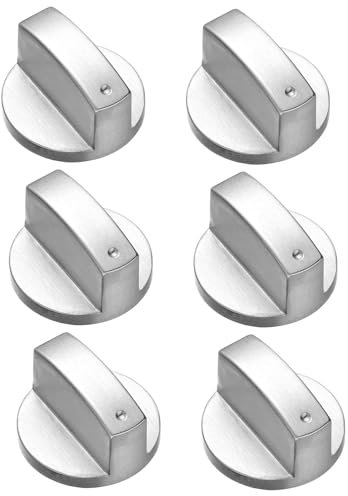 Stove Knob, 6 Pcs 6mm Zinc Alloy Control Knob Oven Switch Universal Gas Stove Control Knobs, D-Shaped Stove Control Knobs Metal Gas Stove Knobs Lgniter Switch for Oven Cooktop Gas Stove (D Shape)