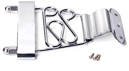 Toyvian Schlussstück mit Maximaler Haltbarkeit 6-saiten Saitenhalter aus Zinklegierung und Stahl und Feiner Struktur in Silber für Archtop Gitarre