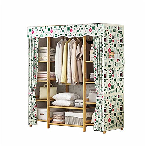 UYSELA Schlafzimmer-Kleiderschrank,Schrank-Kleiderstange für Kleidung,tragbarer Kleiderschrank,Aufbewahrungsorganisator,Stoff-Kleiderschrank-Aufhängungsstange (Größe: 165 x 35 x 127 cm)