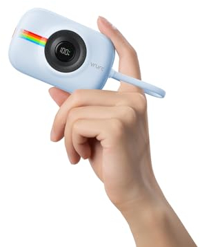 VRURC Power Bank 10000mAh con Cable Incorporado, Mini Banco de energía pequeño de Carga rápida de 20 W, Paquete de batería USB C, Viaje para la mayoría de los Dispositivos Inteligentes, Azul