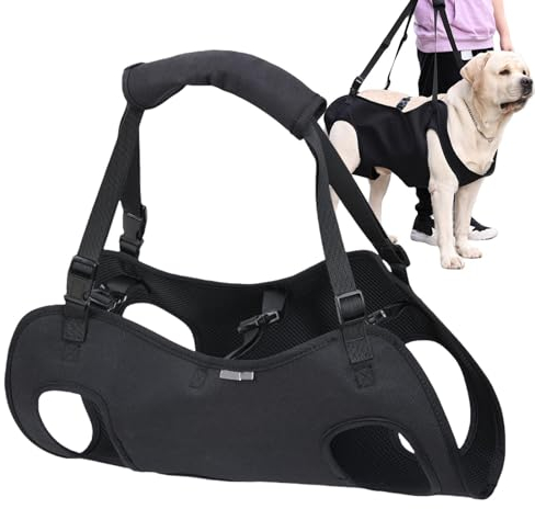 Hundeweste groß, Hundeweste, schwarz, Hunde-Stützgeschirr für Rückenbeine, Hundewesten Geschirr und Set, Hundegeschirr mit dickem Griff, verstellbare Haustier-Rehabilitations-Hebeweste