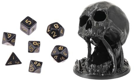 Torre dei Dadi del Teschio | Stampata in 3D | Rotolante di Halloween Con D20 | Giochi da Tavolo Con Vassoio per Dadi Poliedrici D&D Accessori