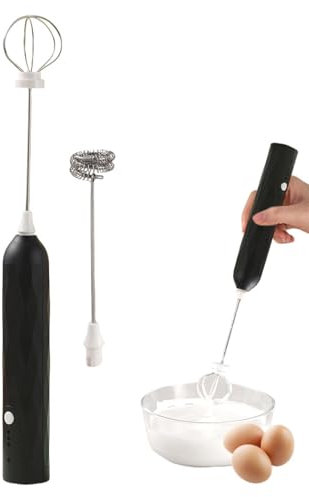 Espumador de leche eléctrico,Espumador de leche | Batidor de huevos con espuma de café - Potente espumador de leche para café, mezclador rápido de espumador de bebidas con carga USB de mano