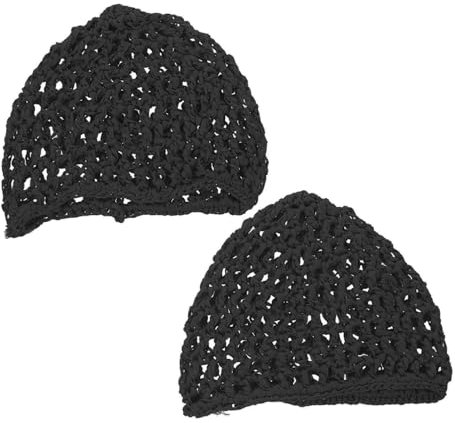 FRCOLOR 2stücke Haarnetze Für Damen Zum Schlafen Gehäkelte Haar Net Caps Atmungsaktive Netz-haarwickel Für Frauen Strick-snood-hüte Haarabdeckung Aus Nylon
