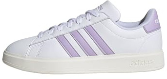 adidas Women's Grand Court Cloudfoam Lifestyle Court Comfort Shoes, FTWR White/Powder Plum/core White, 5.5 UK
