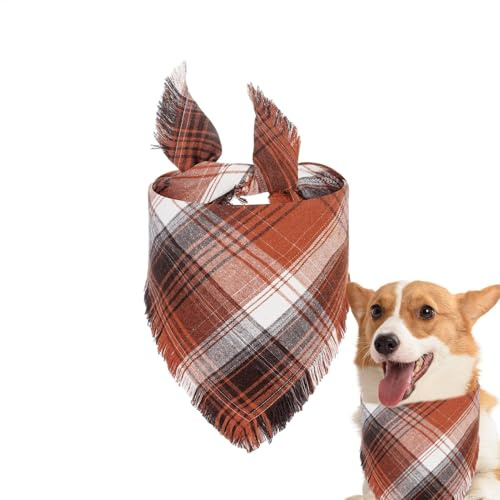 Dekorativ hundhalsduk, triangulär hundbandana | andningsbar rutig hundbandana - husdjurstillbehör, tvättbara husdjursnäsdukar för resor, vardag, ,