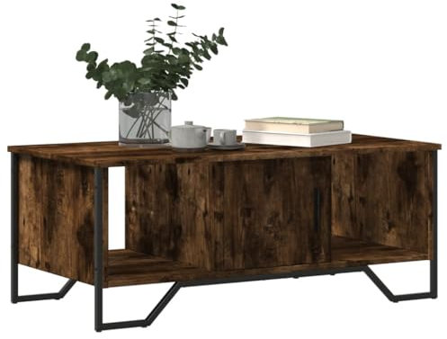HEFZGDB Couchtisch Räuchereiche 100x51x40 cm Holzwerkstoff Kleiner Beistelltisch Fernsehtisch Satztische Fürs Wohnzimmer Wohnzimmer Tisch Für Couch für Café Garten Tagungsraum Balkon