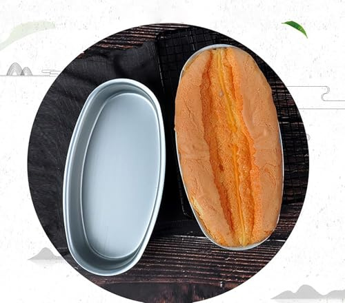 RROAD 2 Packs Oval Cheesecake Pan, 8 Inch Non-Stick Cake Pan Aluminum Cake Mold Bread Loaf Pan Mold Meatloaf Breads Mold for Oven Baking,Mold for Oven, Pot Baking in Home, Kitchen & Bakery