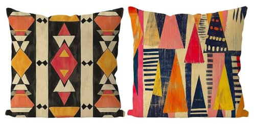 Coussin Exterieur Forme Housse de Coussin Lot de 2 Colorful Coussins Canape Taie Oreiller 45x45 Doux Carré Décoratif Housse de Canapé Coussins d'extérieur pour Decoration Chambre,Canapé,Chaise T4-803