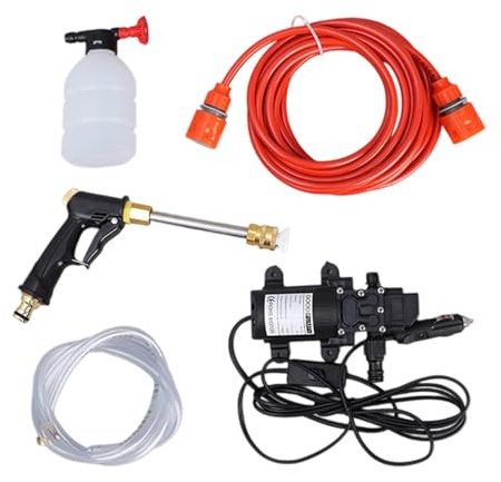 Bomba de Lavado de Coche – Pulverizador de Agua de Alta presión | Kit de Bomba de Lavado de Coche portátil de Alta presión | Kit de eléctrica, Herramienta de Limpieza con Botella de Manguera