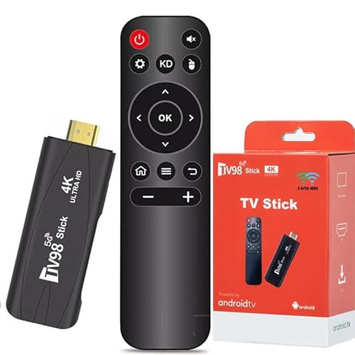 Android TV Stick 4K DDR4 2 Go RAM 16 Go ROM H313 Quad-Core 64bit WiFi5 Dual 2.4G/5G WiFi HDR10+ HD Smart TV Stick Box (H 2 + 16)