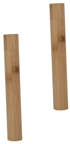 HIAKDOFT 2 Stück Tragbare Zahnbürstenbox Holzfarben Kompakte Zahnbürsten Aufbewahrungsbox Für Reisen Und Outdoor Bpa Frei Klein Und Leicht Schutz Für Elektrische Und Manuelle Zahnbürsten