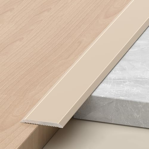 CMJYMX Threshold Bars Laminate Floor Strip, Aluminum Threshold Transition Strip Door Floor Trim For Laminate Floor Mat Carpet And Vinyl Tile Flooring Cover Strips(Khaki,1.20cm/0.47in)