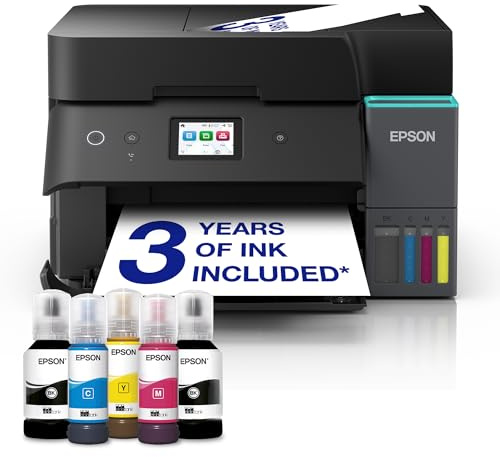 Epson EcoTank ET-4955 Ink Tank Printer | Home Office Use | Wireless & Ethernet | A4 | Duplex Print, Copy, Scan, Fax | 6.1cm Touchscreen | ADF | Includes up to 3 Years of Ink
