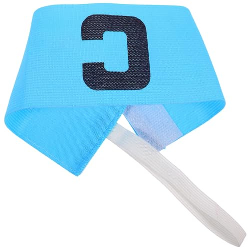 MAGICLULU Brassard de Capitaine de Football Ajustable, Bandeau Élastique Bleu Ciel, Signe de Bras pour Leader Sportif, pour Matchs et Entraînements D’équipes de Football