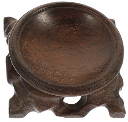 Toyvian Expositor de Esferas de Cristal de Madera Natural, 2 Piezas | Color Café, Estilo Elegante Vintage, para Casa y Festivales, Compatible Piedra