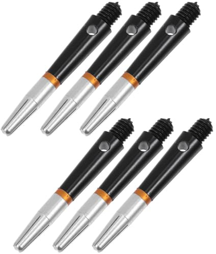 Outanaya 6 Stück Dart Schäfte aus Aluminium 46mm Standardgewinde Verschleißfest Leicht mit Frontlastiger Gewichtsverteilung Dart Zubehör für Steeldarts und Elektronische Dartscheiben