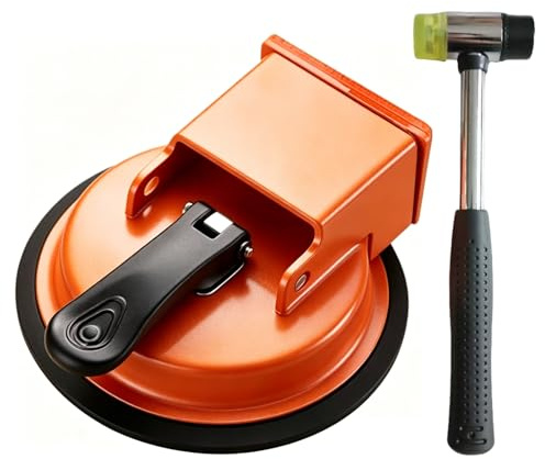 Ventosas para Azulejos, Ventosa para Parquet Compacta y Portátil, Gran Durabilidad y Eficiencia, Herramienta Reparación Suelos para Suelos Laminados, Parquet y Azulejos (Naranja)