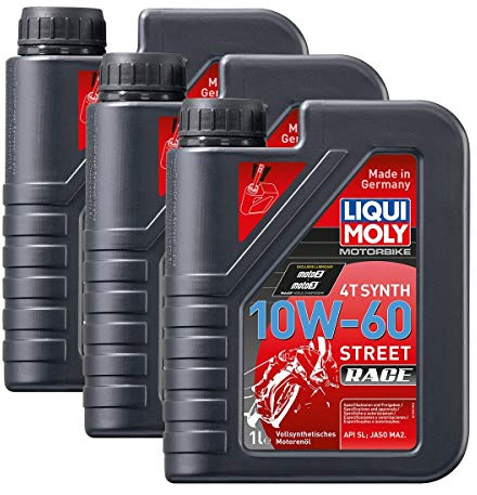 Liqui Moly 3X 1525 Motorbike 4T Synth Street Race Motoröl 10W-60 1L | Vollsynthetisch, OEM 53733