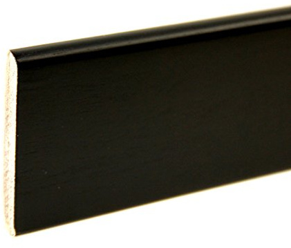 Hobby Legno - Battiscopa Rivestito In Legno Di Tanganica Laccato Nero mm. 82X13X2400 (Prezzo Per ml. 4, 80)