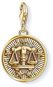 THOMAS SABO Charm pendant zodiac sign Libra 925 Sterling Silver; 18k Yellow Gold Plating