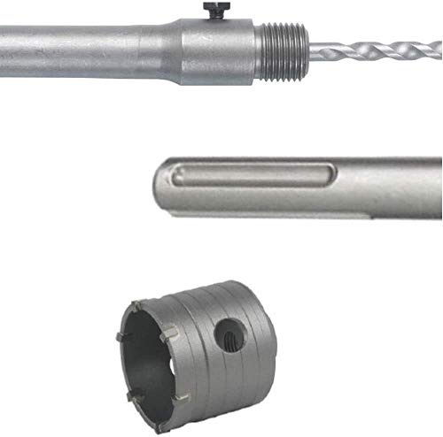 FRESA A TAZZA CAROTATRICE (VARI DIAMETRI DISPONIBILI) PER TRAPANO + ASTA CON ATTACCO SDS MAX 350 MM (80 mm)