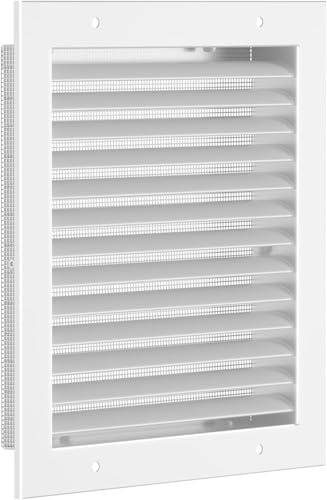 12 X 12 Gable Vents, Hon&Guan Aluminum Alloy Attic Vent for Houses Door Vents for Exterior Doors [Vent Opening: 10.5” x 10.5”], White