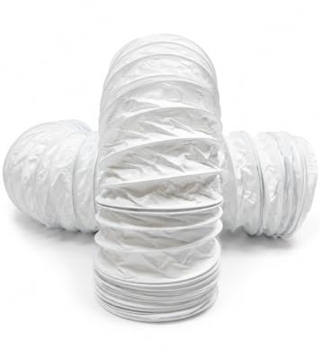 Flexibles Lüftungsschlauch 100mm, 6m Flexrohr für Küche, Bad, Luftkanalsystem, PVC Abluftschlauch, Trockner, 100mm Durchmesser, 6 Meter Länge