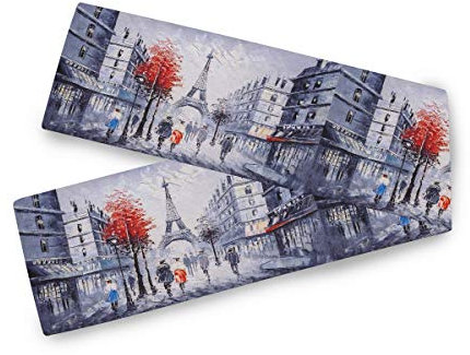 AUUXVA Bigjoke Tischläufer Frankreich Paris Eiffelturm Kunst, Tischdecke Abdeckung Polyester Dekor für Esszimmer Party Urlaub Dekoration Küche Hochzeit 33 x 177,8 cm