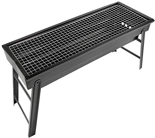 CLQ Holzkohlegrill Aus Gusseisen, Picknick, Holzkohlegrill Aus Gusseisen, Faltbar, Im Freien, Grill, Partys, Camping, Picknick, Schwarz