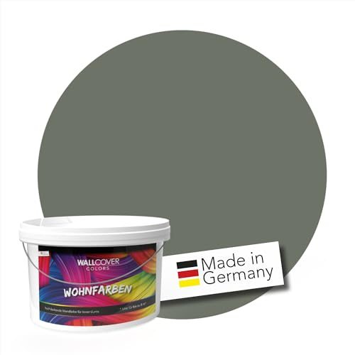 WALLCOVER hochwertige Wandfarbe für Innen | Grün Pastell | 2.5L für 20m² | Hochdeckende Innenfarbe Matt (Klasse 1) | Profi Qualität aus Deutschland