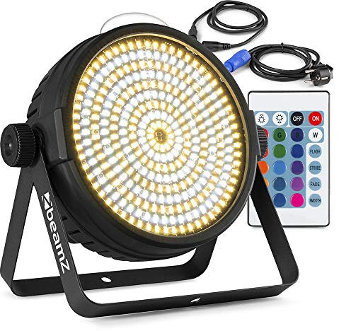 Beamz BT430 LED - Stroboscope 324 LED - Blanc Froid et Chaud, Projecteur Stroboscope, Mode DMX, Gestion du Son, Télécommande Incluse, Idéale pour les Spectacles, les DJ Mobiles