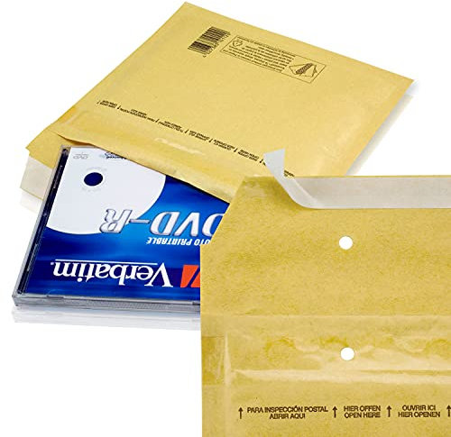 WPTrading - 200 Stück Luftpolstertaschen A7 120 x 175 mm Gr.1 (A) goldgelb selbstklebend - Kraftpapier Luftpolsterumschläge mit Luftpolsterfolie - Luftpolster Versandtaschen für Bücher & Warensendung