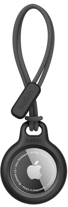 Belkin Anneau de protection avec cordon d'attache (protection pour AirTag, accessoire résistant aux rayures, noir)
